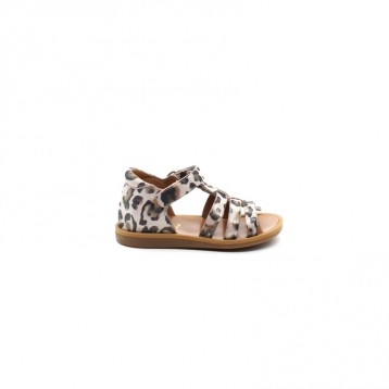 Nu-Pieds Bébé Fille Pom D'Api Poppy Strap Jaguare Nude