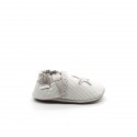 Chaussons Bébé Cuir Souple Robeez Sunny Day Gris Blanc