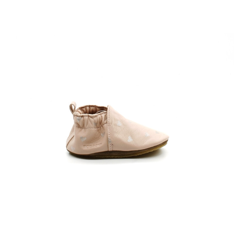 Chaussons Cuir Souple Robeez Fille Sweet Hearts - PitShoes