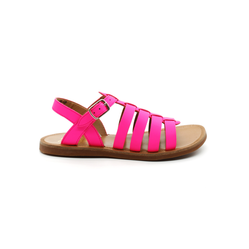 Nu-Pieds Fille Pom D'Api Plagette Strap Fluo