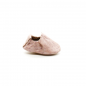 Chaussons Bébé Cuir Easy Peasy Blumoo Rose Sourire