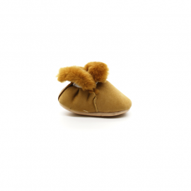 Chaussons Cuir Souple Bébé FIlle Robeez Chic Et Smart Rose - PitShoes