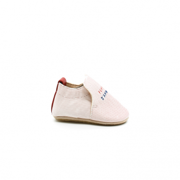 Chaussons Cuir Bébé Fille Easy Peasy Blublu Marin Rose