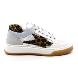 Chaussures Derby FIlle Stones And Bones 4973 Dorat Argent Léopard