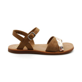 Nu-Pieds FIlle Pom D'Api Plagette Tek Nappa Camel