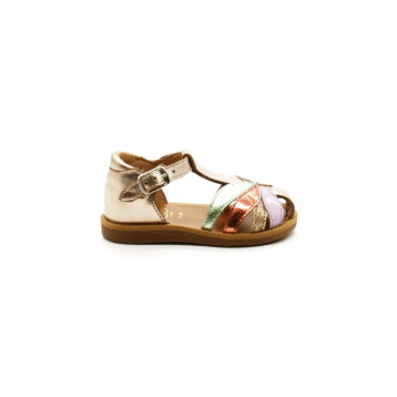 Nu-Pieds Fille Pom D'Api Poppy OTO Laminato Oro