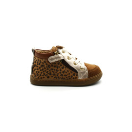 Chaussures Premiers Pas Bébé FIlle Shoopom Bouba Bizip Or Léopard