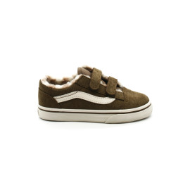 Baskets Velcro Enfant Vans Old School Fourré Chocolat